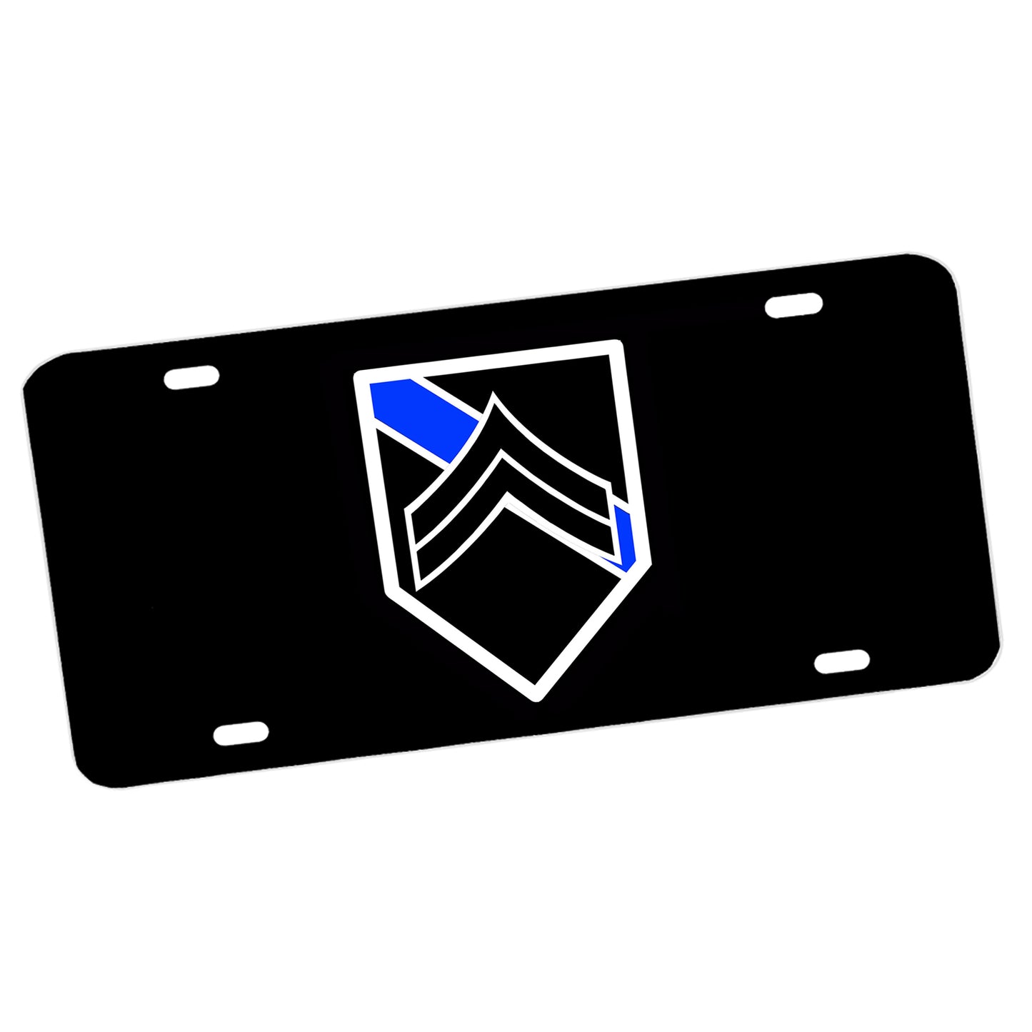 LP-186 Thin Blue Line Corporal Shield License Plate