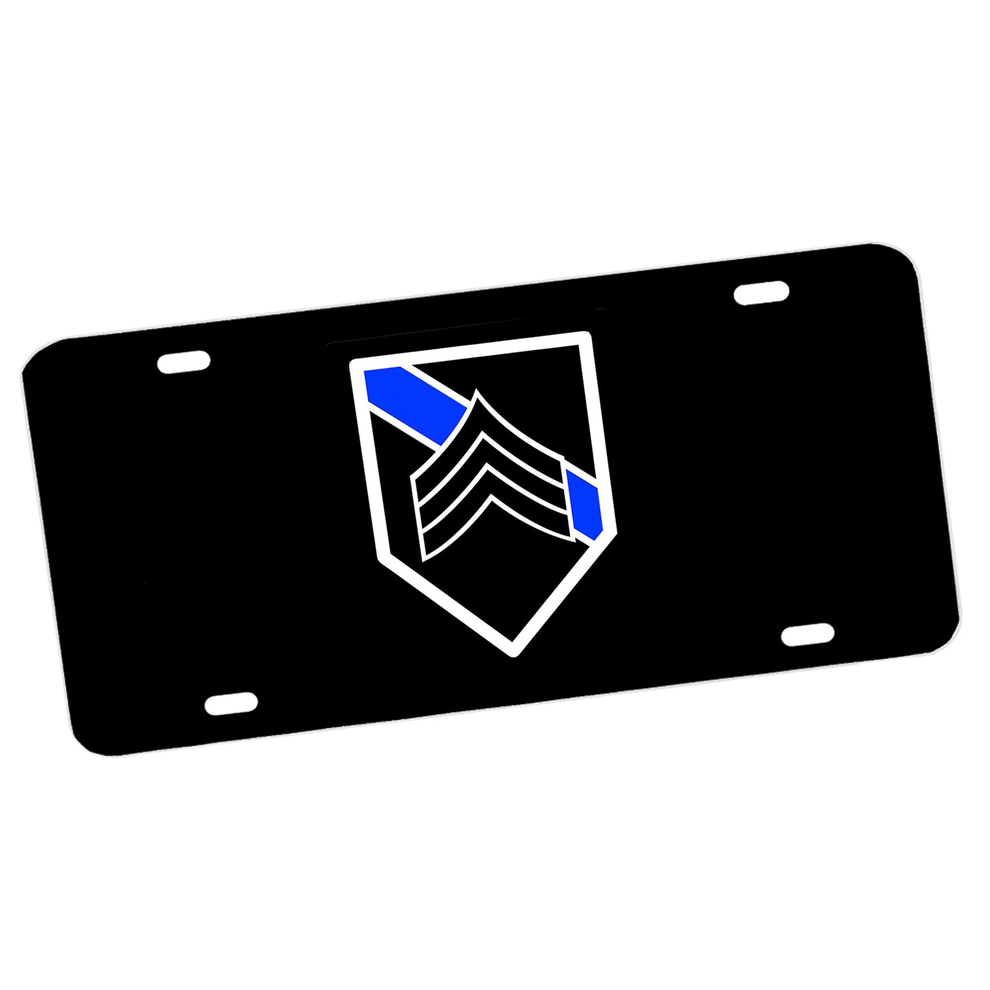 LP-183 Thin Blue Line Sergeant Shield License Plate