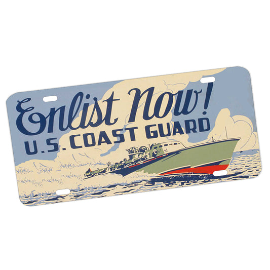 LP-129 US Coast Guard Enlist Now Vintage License Plate