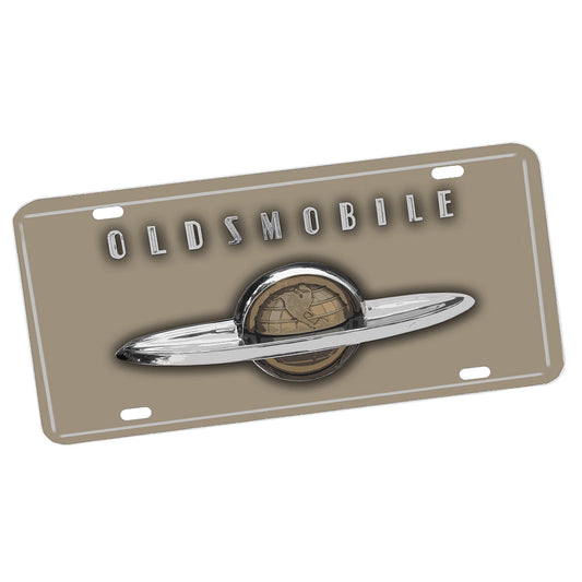 LP-113 Oldsmobile Tan Emblem License Plate