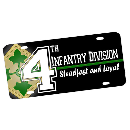LP-111 Army 4th Infantry Division Steadfast and Loyal License Plate