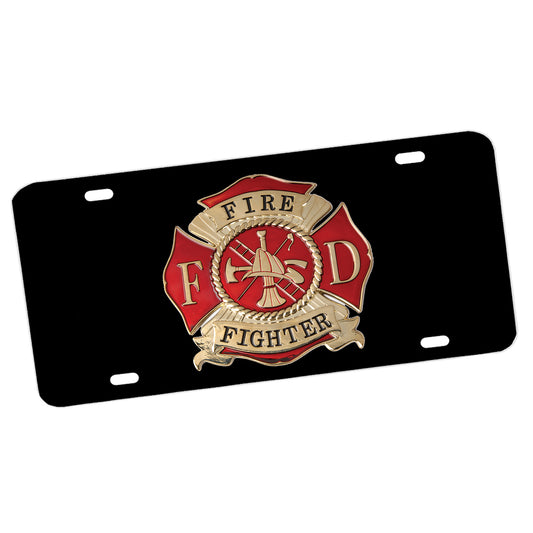 LP-275 Fire Maltese Cross WEB License Plate