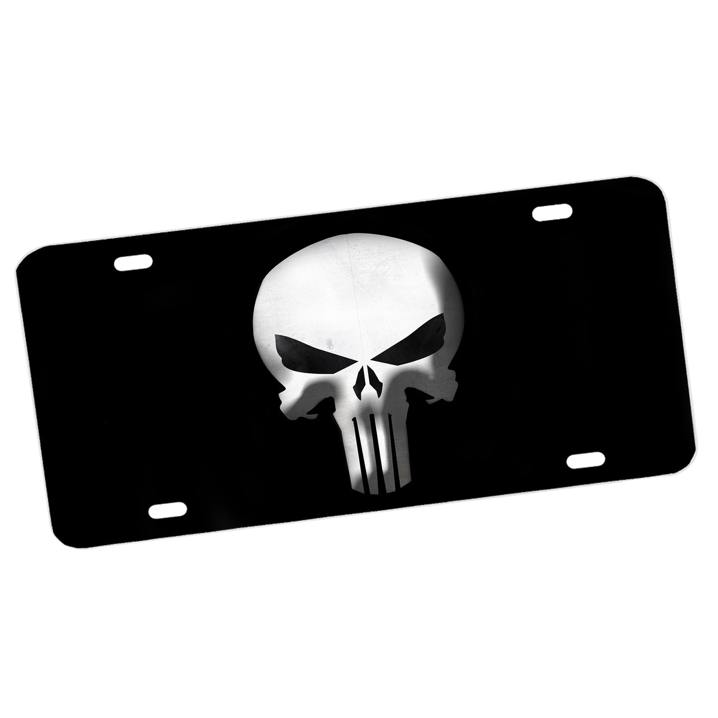 LP-297 Punisher Black White WEB License Plate