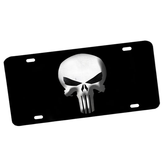 LP-297 Punisher Black White WEB License Plate
