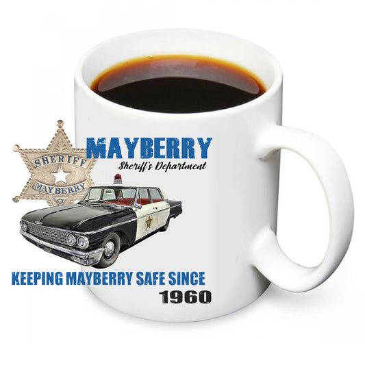 CM-089 Coffee Mug - Mayberry Sheriff’s Squad Car and Badge 12 Mugs