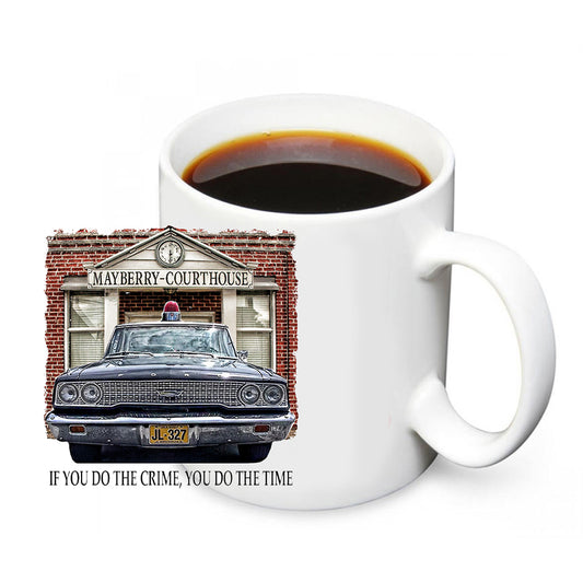CM-095 Coffee Mug - Mayberry NC Courthouse and Squad Car 12 Mugs