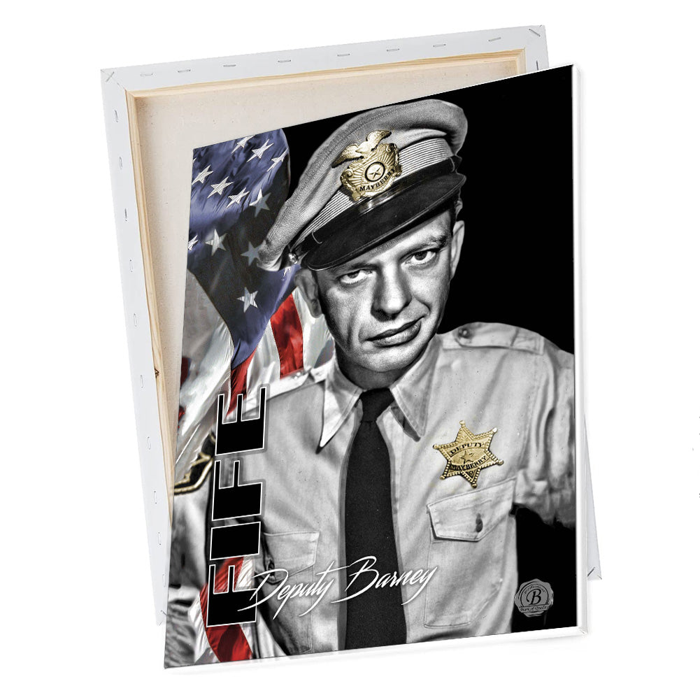 CV-494 Canvas Prints - Mayberry Deputy Barney Fife w Flag