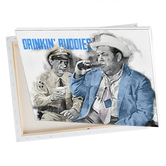 CV-495 Canvas Prints - Mayberry Barney and Otis Drinking Buddies