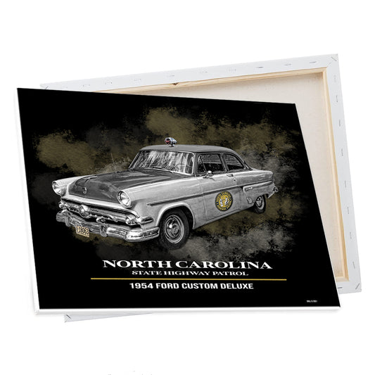 CV-657 Canvas Prints - North Carolina State Highway Patrol 1954 Ford Custom