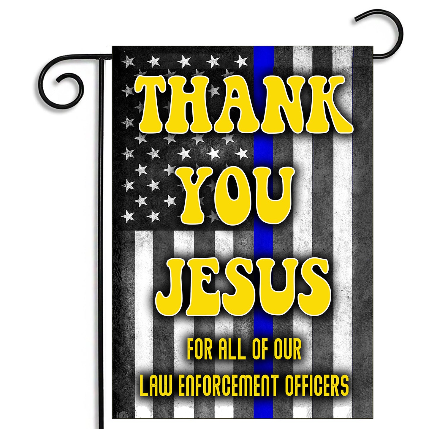 GFLG-013 Religion - Garden Flag Thin Blue Line Thank You Jesus