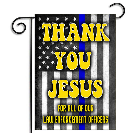 GFLG-013 Religion - Garden Flag Thin Blue Line Thank You Jesus