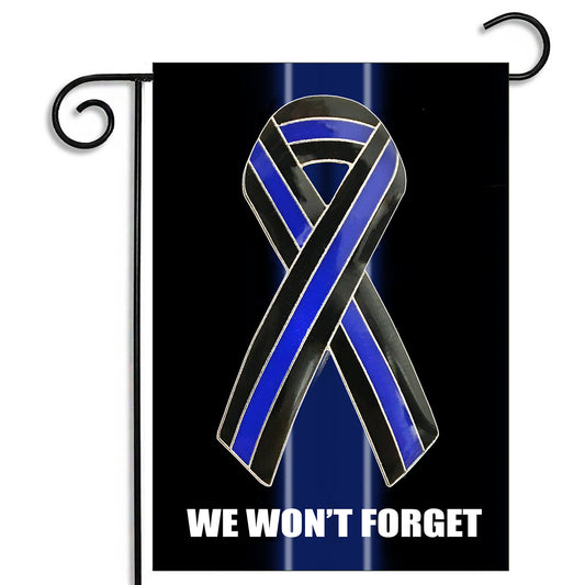 GFLG-029 Law Enforcement - Garden Flag Thin Blue Line Ribbon
