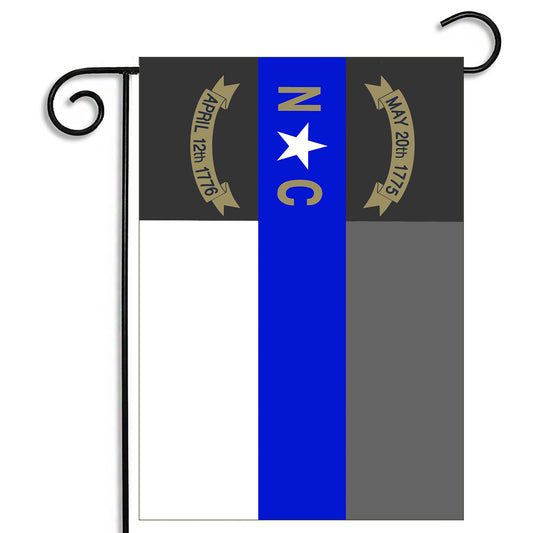 GFLG-038 Law Enforcement - Garden Flag Thin Blue Line NC State Flag