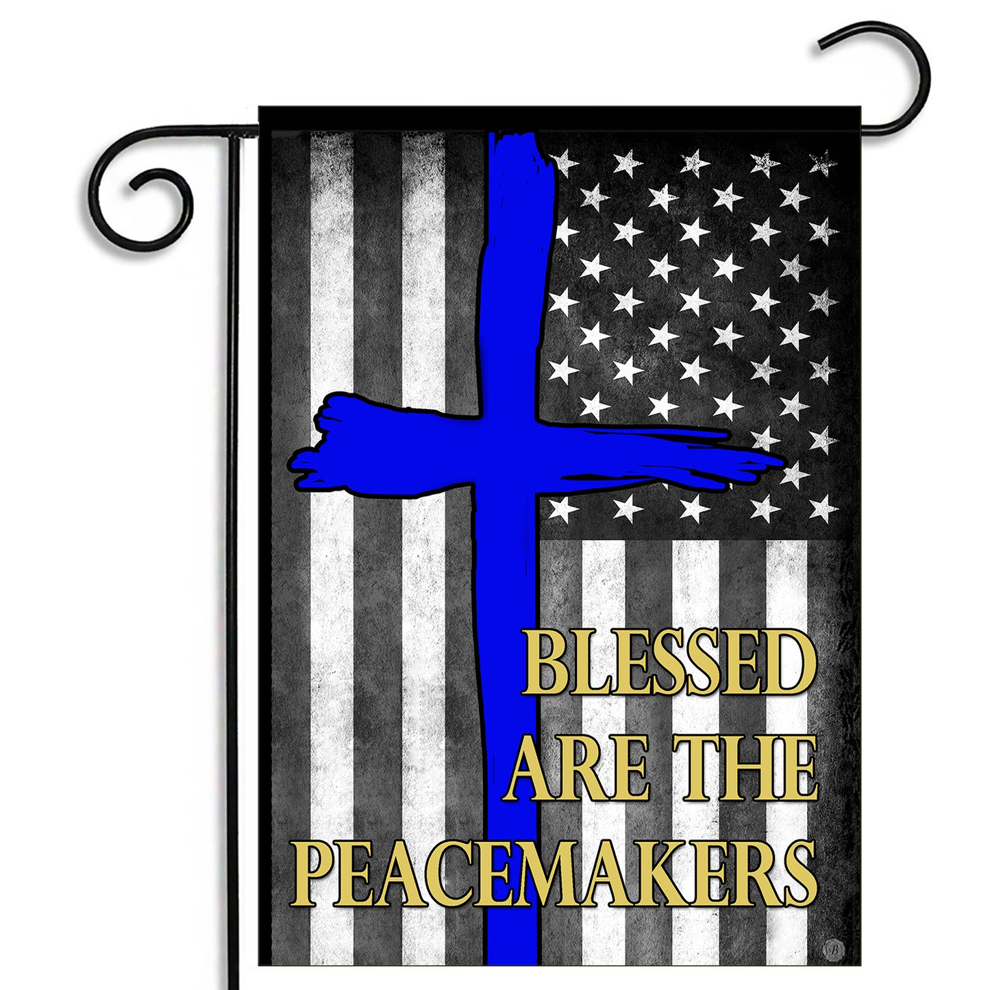 GFLG-041 Law Enforcement - Garden Flag Thin Blue Line Blessed Are the Peacemakers