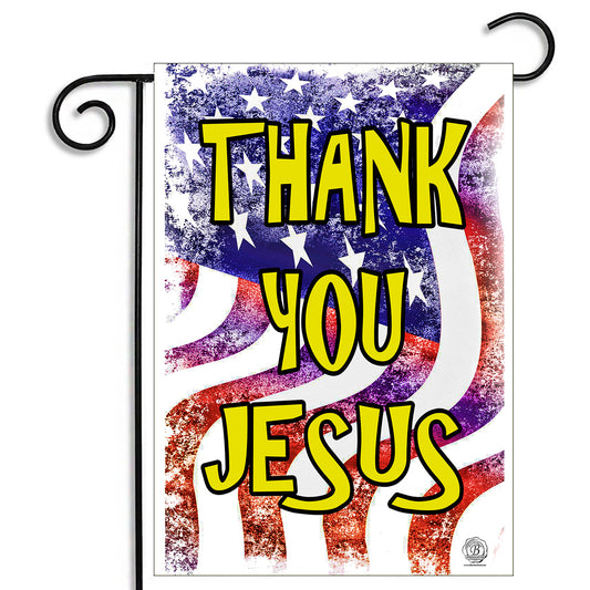 GFLG-043 Religion - Garden Flag Thank You Jesus American Flag