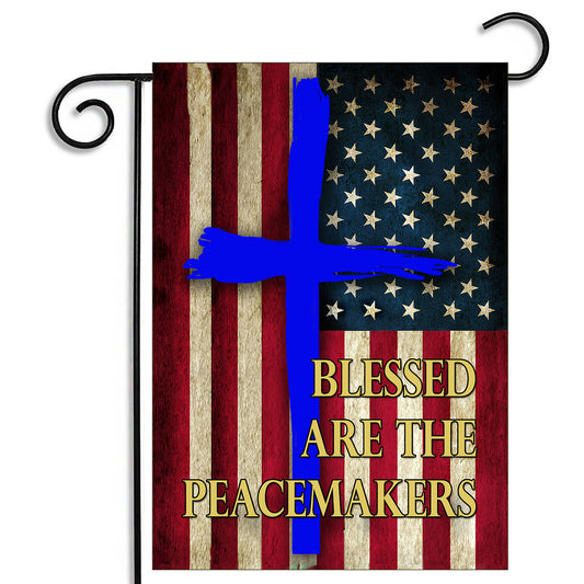 GFLG-069 Law Enforcement - Garden Flag American Flag Blessed Are the Peacemakers