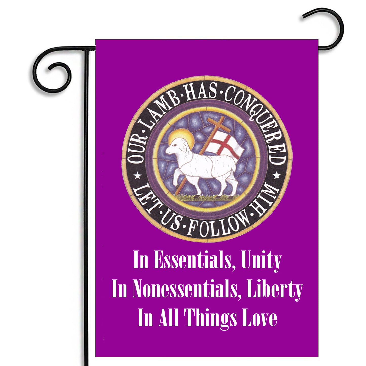GFLG-078 Religion - Garden Flag Moravian Seal Our Lamb Has Conquered