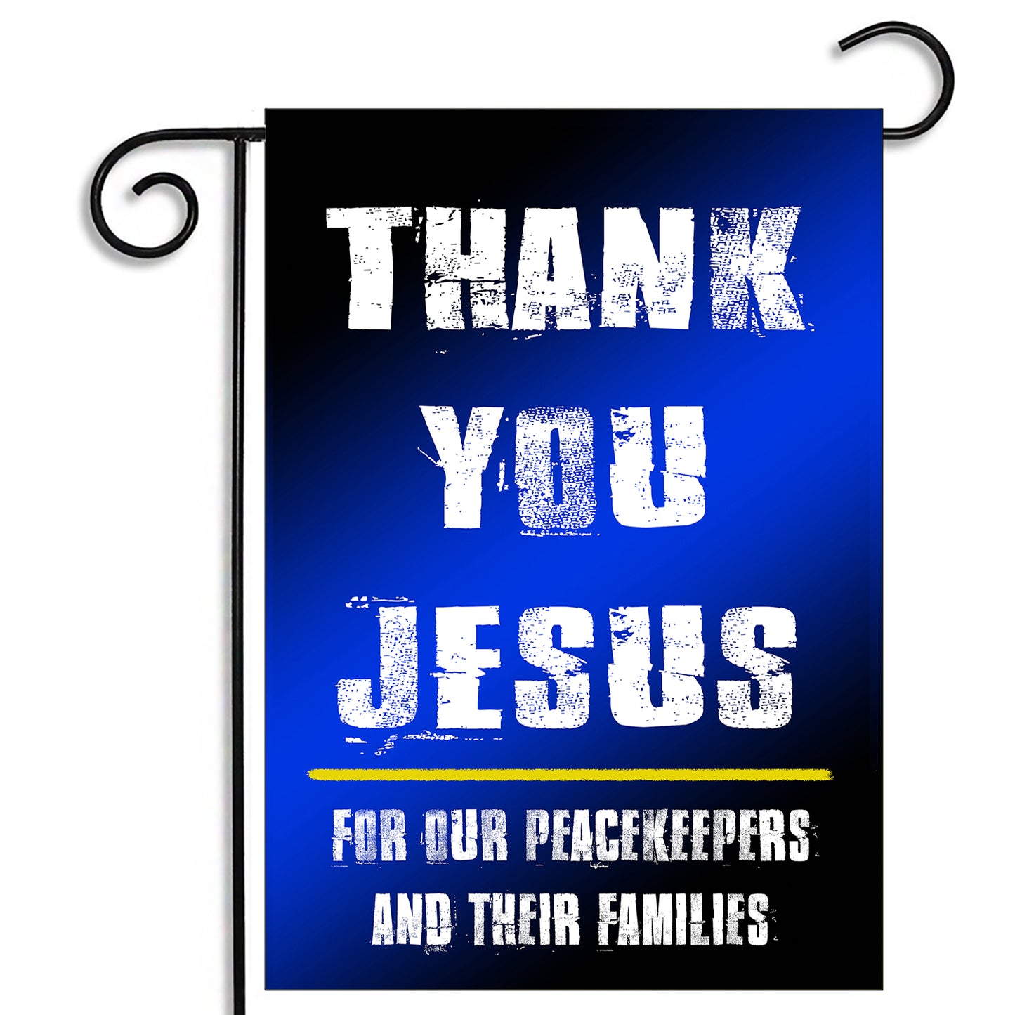 GFLG-082 Law Enforcement - Garden Flag Thin Blue Line Thank You Jesus
