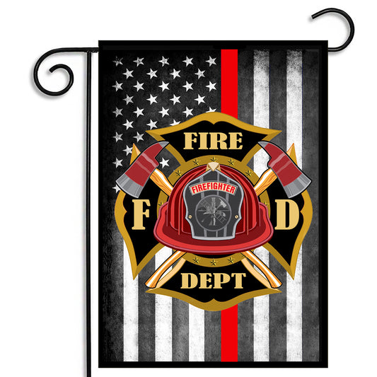 GFLG-093 Fire - Garden Flag Firefighters Color Maltese Cross
