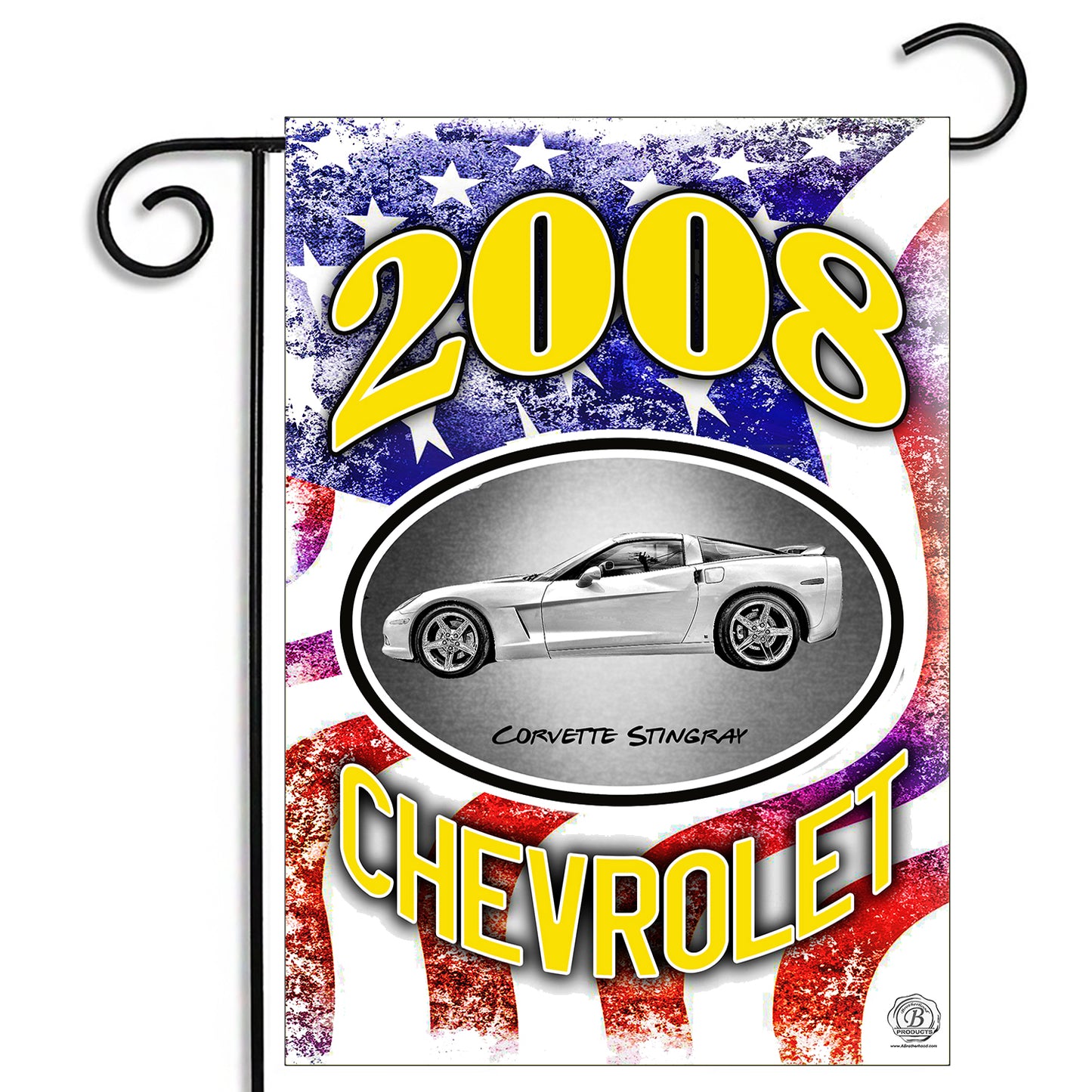 GFLG-103 Corvette - Garden Flag 2003 through 2019 Corvette American Flag