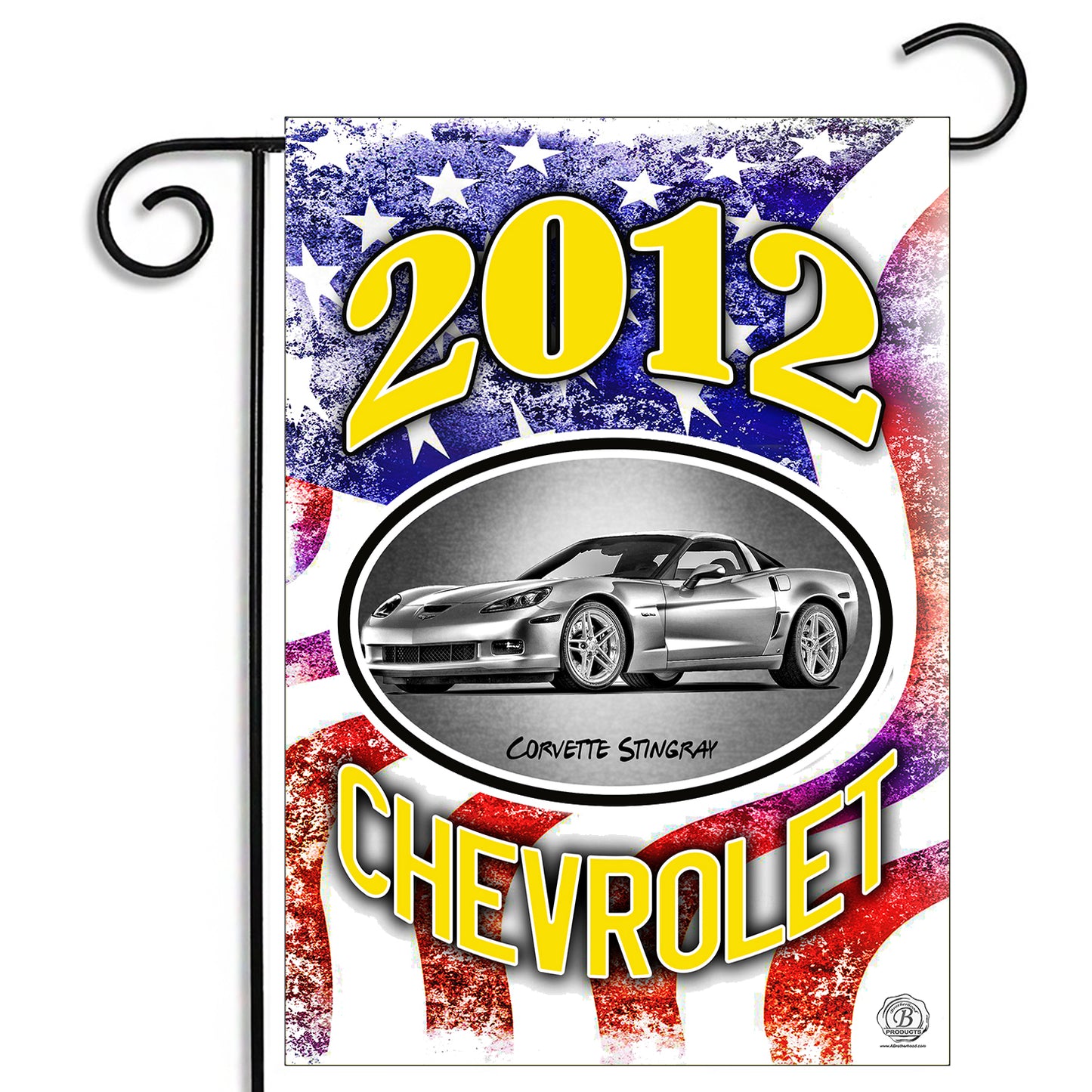 GFLG-103 Corvette - Garden Flag 2003 through 2019 Corvette American Flag
