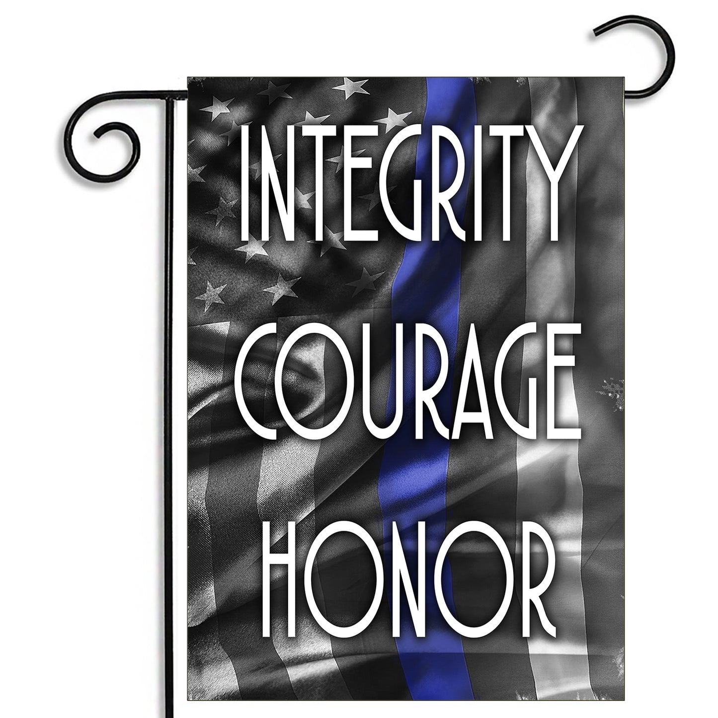 GFLG-104 Law Enforcement - Garden Flag Integrity Courage Honor Thin Blue Line