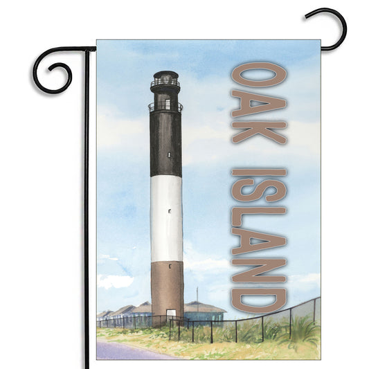 GFLG-132 NC Beaches - Garden Flag Oak Island Lighthouse