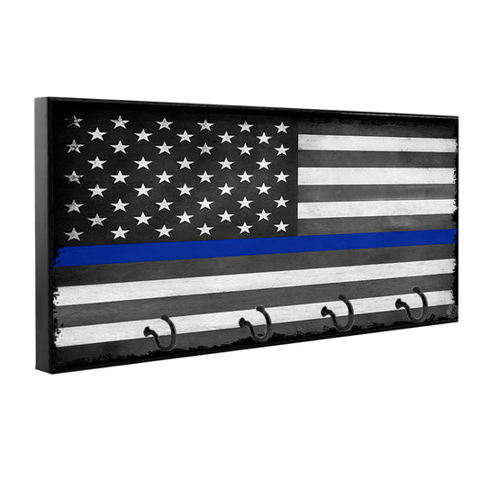 KH-003 Key Hanger - Law Enforcement Thin Blue Line American Flag
