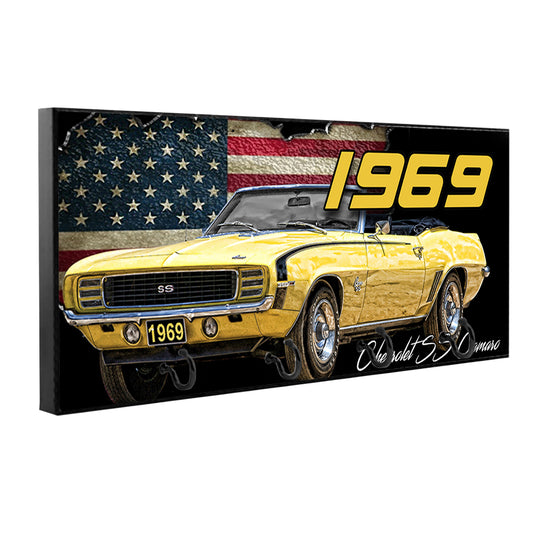 KH-120 Key Hanger - 1969 Camaro American Flag Classic Car