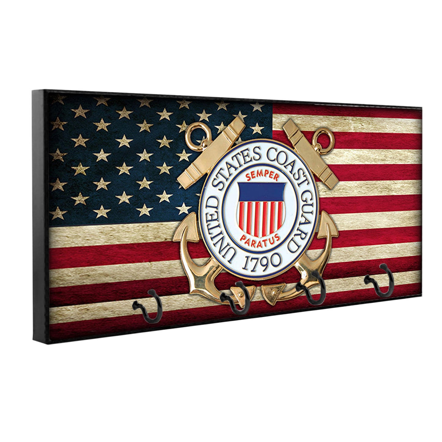 KH-018 Key Hanger - Coast Guard Military American Flag