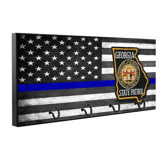 KH-028 Key Hanger - Law Enforcement Thin Blue Line State Police Designs