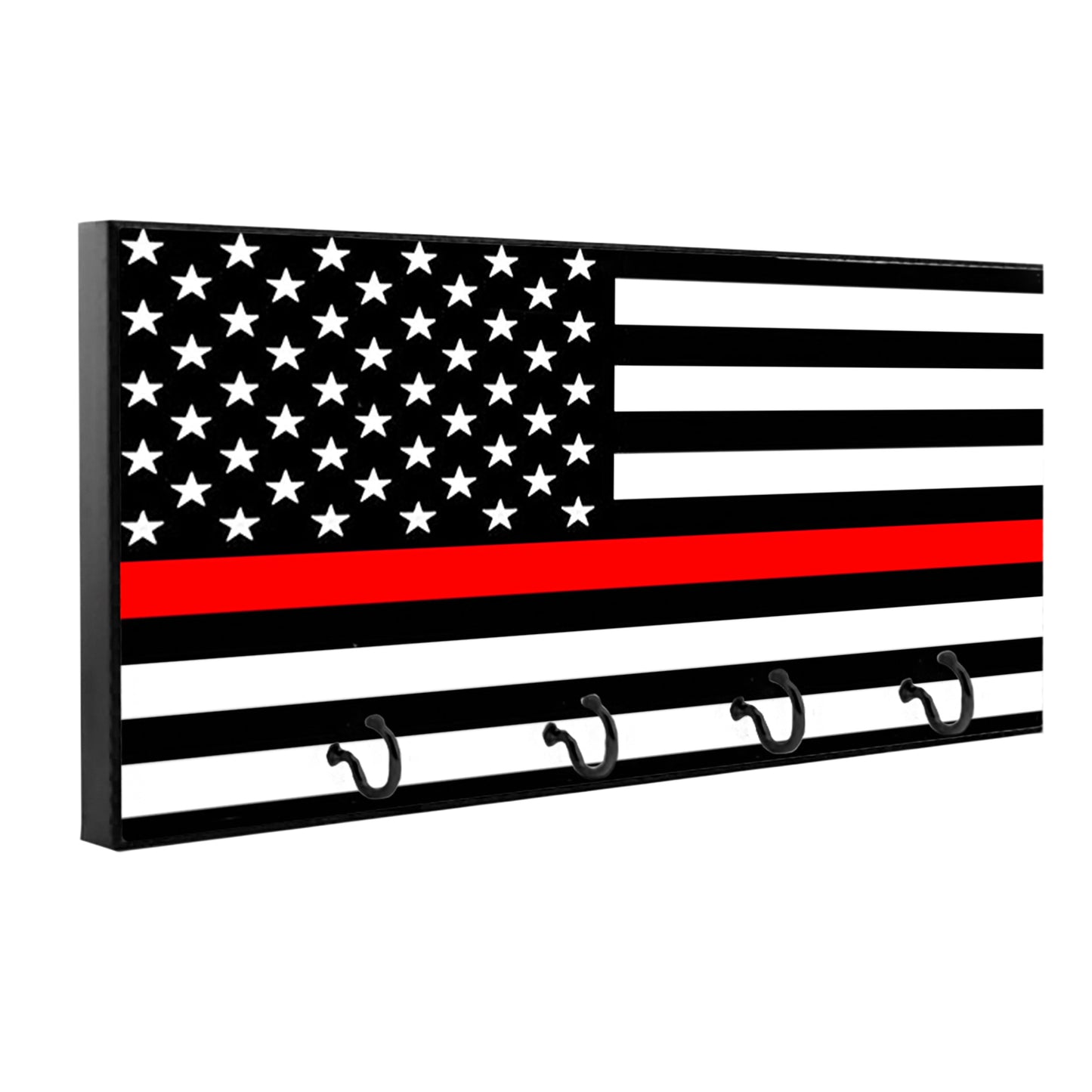 KH-086 Key Hanger - Firefighter Thin Red Line American Flag