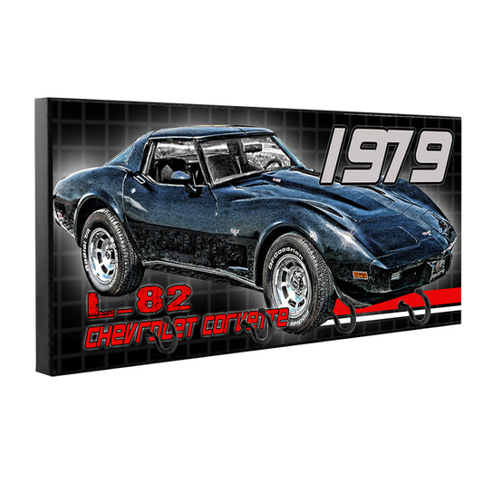 KH-092 Key Hanger - Corvette 1979 Black Classic Muscle Car