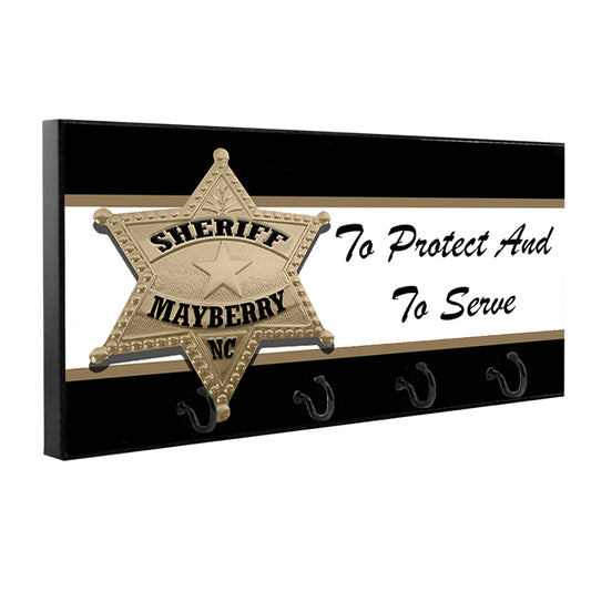 KH-219 Key Hanger - Mayberry Sheriff Badge To Protect and To Serve