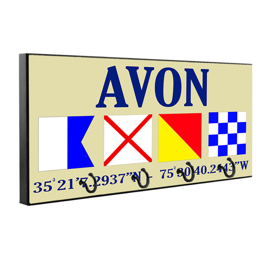 KH-435 Key Hanger - Outer Banks Avon North Carolina Nautical Flags