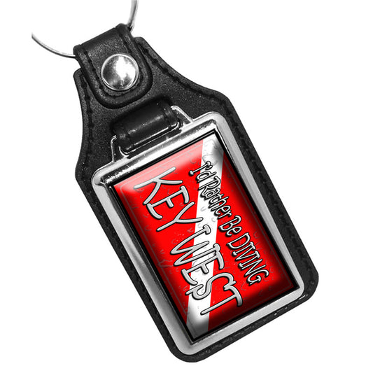 KR-005 Key Ring - I'd Rather be Diving Key West Dive Flag