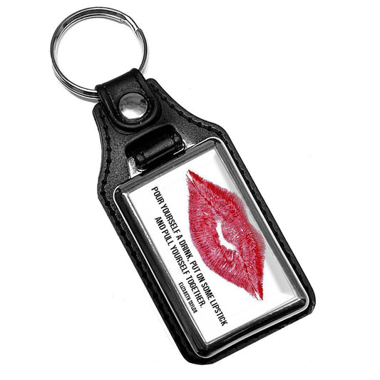 KR-014 Key Ring - Elizabeth Taylor Lip Print Quote