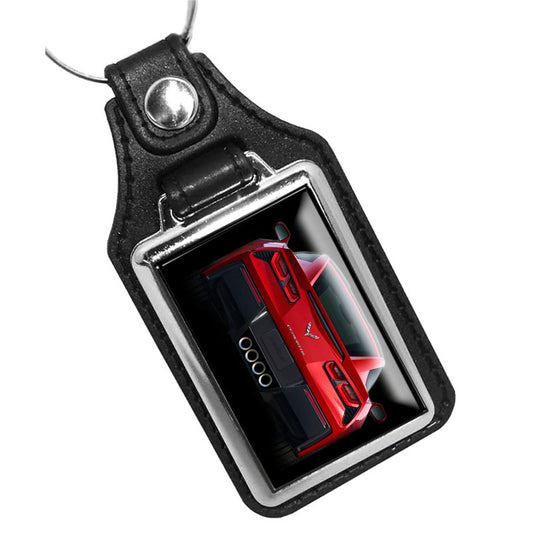 KR-033 Key Ring - Corvette Rear End Design Red