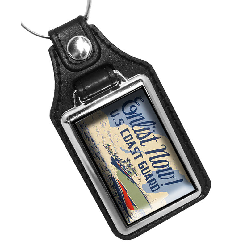 KR-087 Key Ring - WWII Poster Enlist Now US Coast Guard