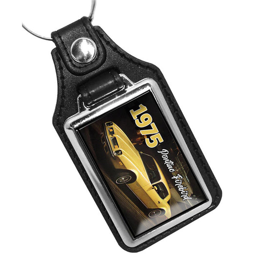 KR-1111 Key Ring - Classic 1975 Yellow Pontiac Firebird Coupe