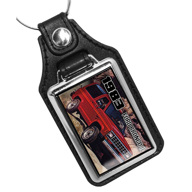 KR-1157 Key Ring - Classic 1983 Ford Bronco 4x4 Red Design