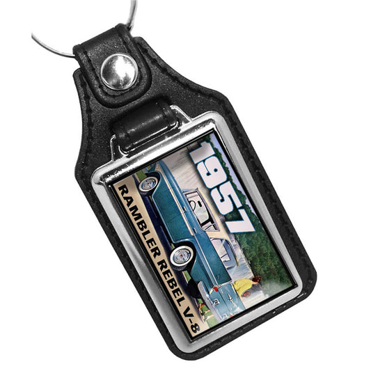 KR-1158 Key Ring - Classic 1957 Rambler Rebel V8 Sedan
