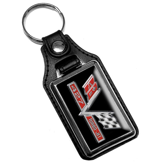 KR-1182-5 Key Ring - Crossed Flags 1966-1967 Chevrolet El Camino 427 Turbo Jet