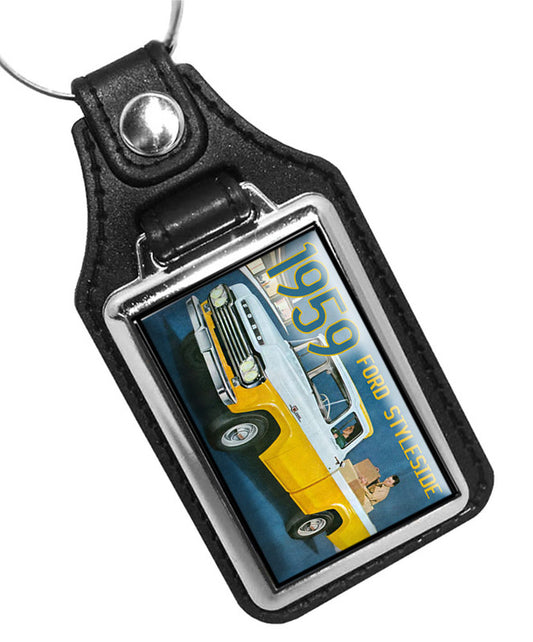 KR-1200 Key Ring - Classic 1959 Two Tone Ford Stylside Pickup Truck