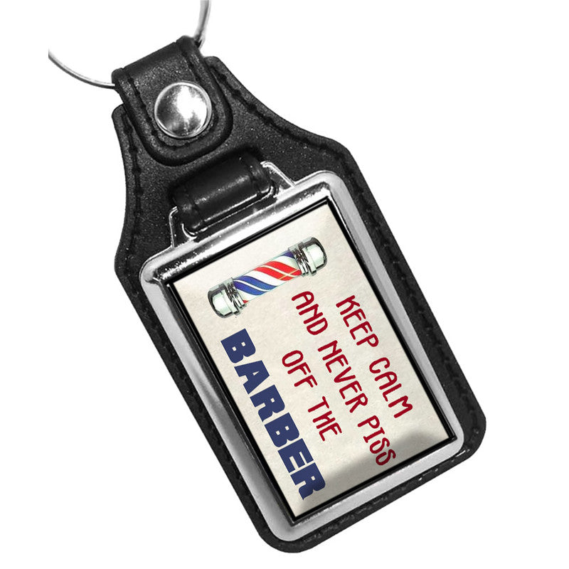 KR-1223 Key Ring - Novelty Retired Barber Keep Calm and Never Piss Off Barber