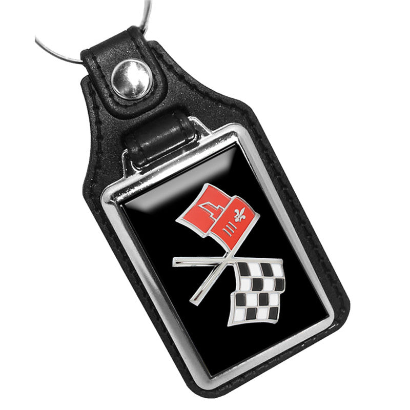 KR-1260-8 Key Ring - Classic Chevrolet Corvette Crossed Flags