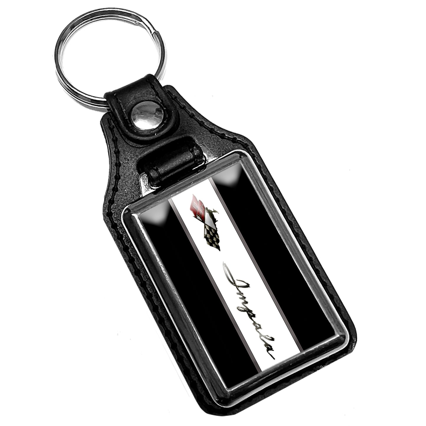 KR-1323-1 Key Ring - Classic 1961-1962 Chevrolet Crossed Flags Impala
