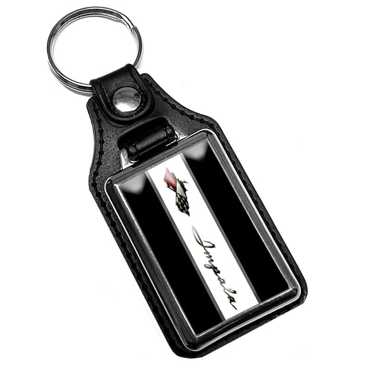 KR-1323-1 Key Ring - Classic 1961-1962 Chevrolet Crossed Flags Impala