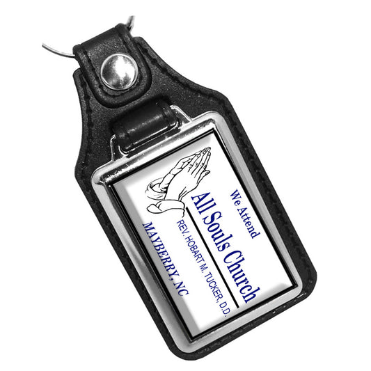 KR-1354 Key Ring - Mayberry TV Show All Souls Church Sign Design