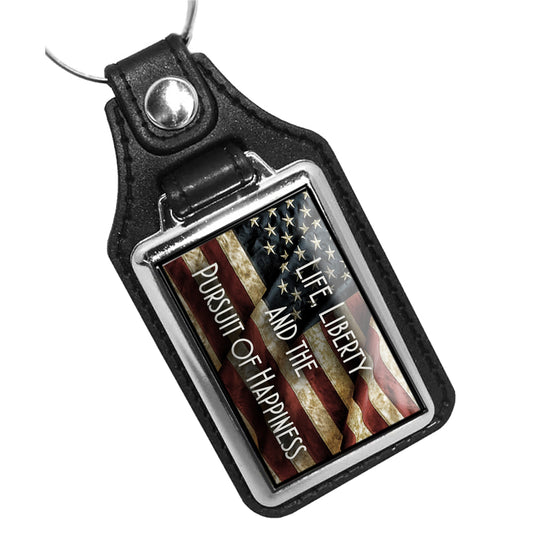 KR-1404 Key Ring - Patriotic Life Liberty Oursuit of Happiness